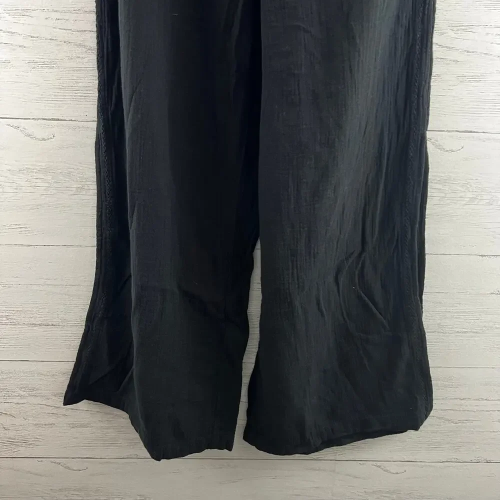 Aerie Black Medium Lightweight Split Hem Pull On Pants Size M - Picture 3 of 6